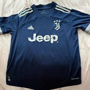 Adidas Dark Blue Soccer Jersey with White Stripes Juventus